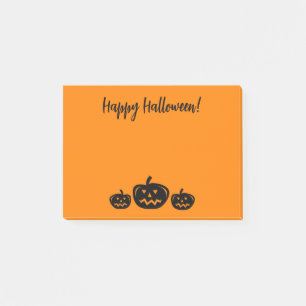 Happy Halloween orange Post-it® notes with pumpkin