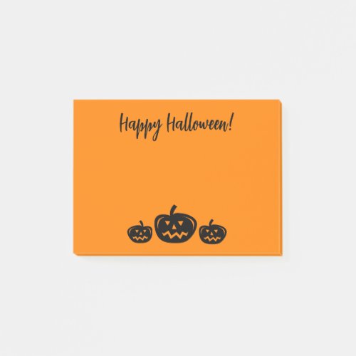 Happy Halloween orange Post_it notes with pumpkin