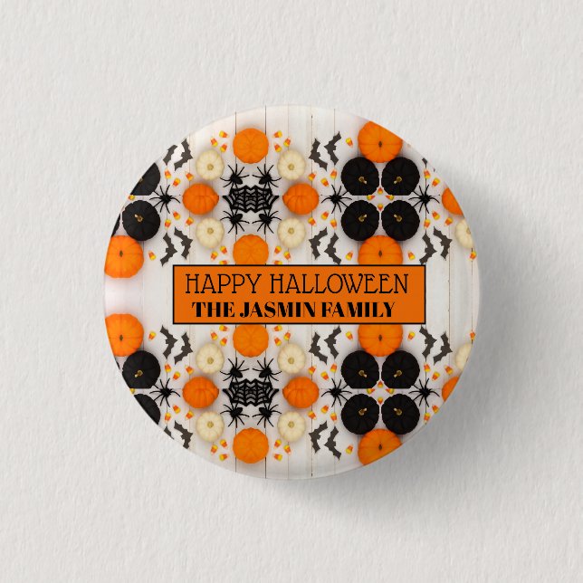 Happy Halloween Orange Pumpkin  Button (Front)