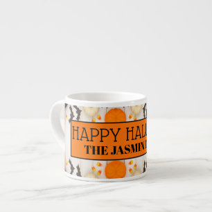 Happy Halloween Orange Pumpkin Espresso Cup