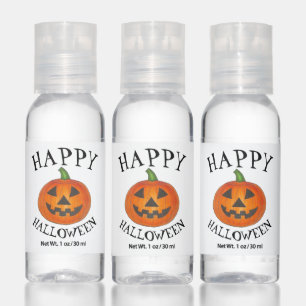 Happy Halloween Orange Pumpkin Jack o' Lantern Hand Sanitizer