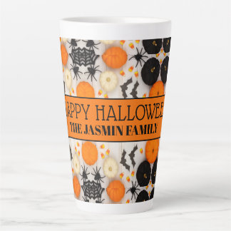 Happy Halloween Orange Pumpkin  Latte Mug