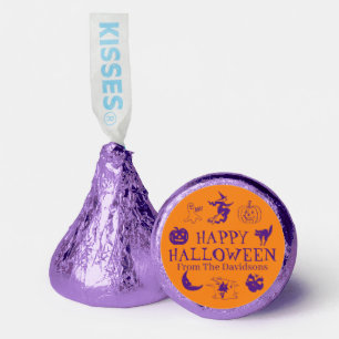 Happy Halloween orange purple spooky cute custom Hershey®'s Kisses®