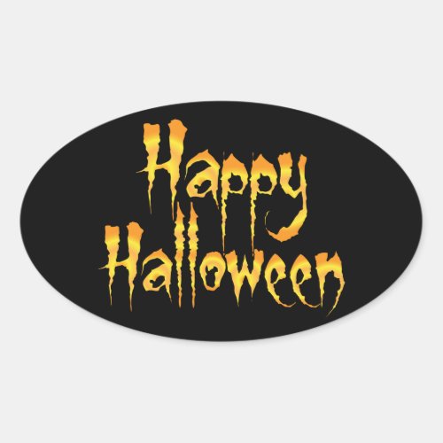 Happy Halloween Oval Sticker