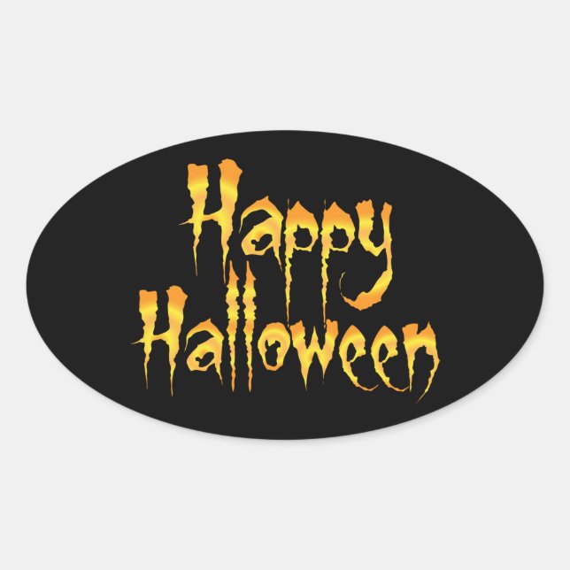 Happy Halloween Oval Sticker (Front)