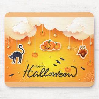 Happy Halloween over the Clouds Mouse Pad