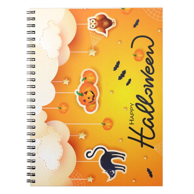 Happy Halloween over the Clouds Notebook (Front)