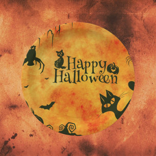 Happy Halloween Paper Party Plates