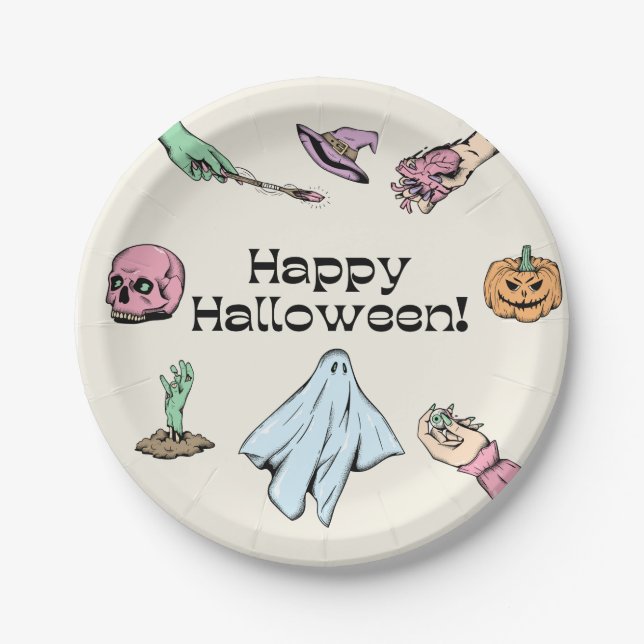 Happy Halloween Paper Plates (Front)