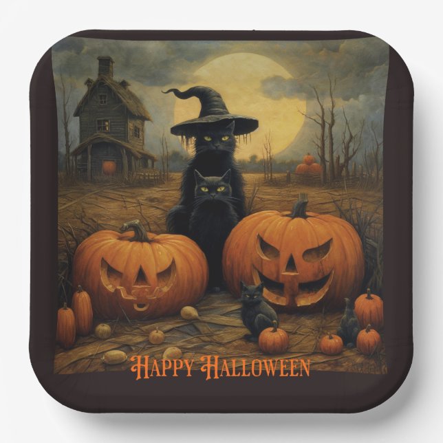 Happy Halloween Paper Plates (Front)