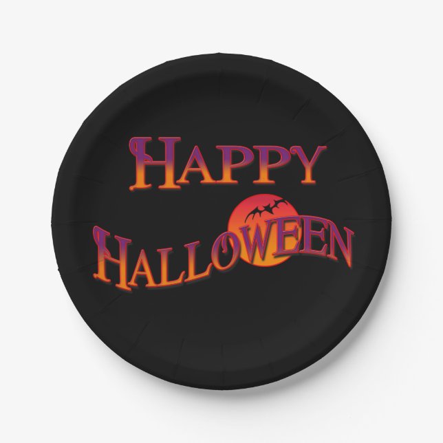 Happy Halloween Paper Plates (Front)