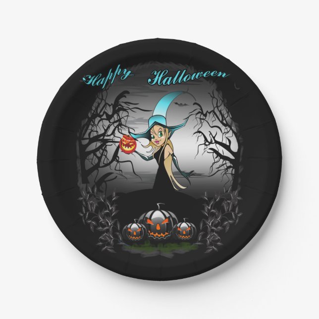 Happy Halloween Paper Plates (Front)