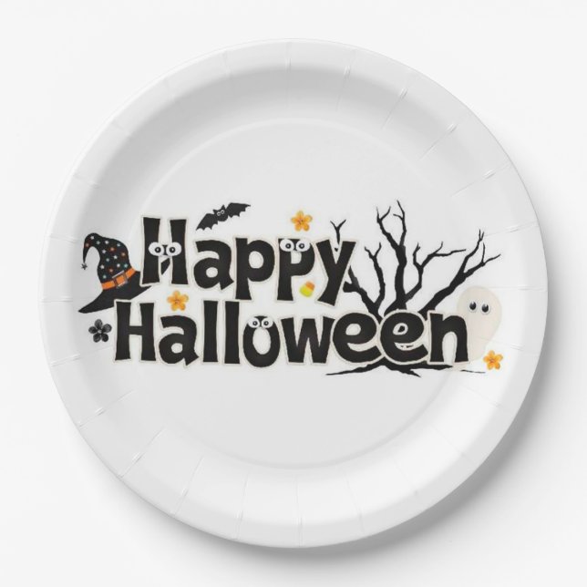 Happy Halloween Paper Plates (Front)