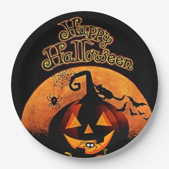 Happy Halloween Paper Plates (Front)