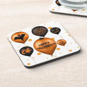 Happy Halloween Party Balloons Drink Coaster