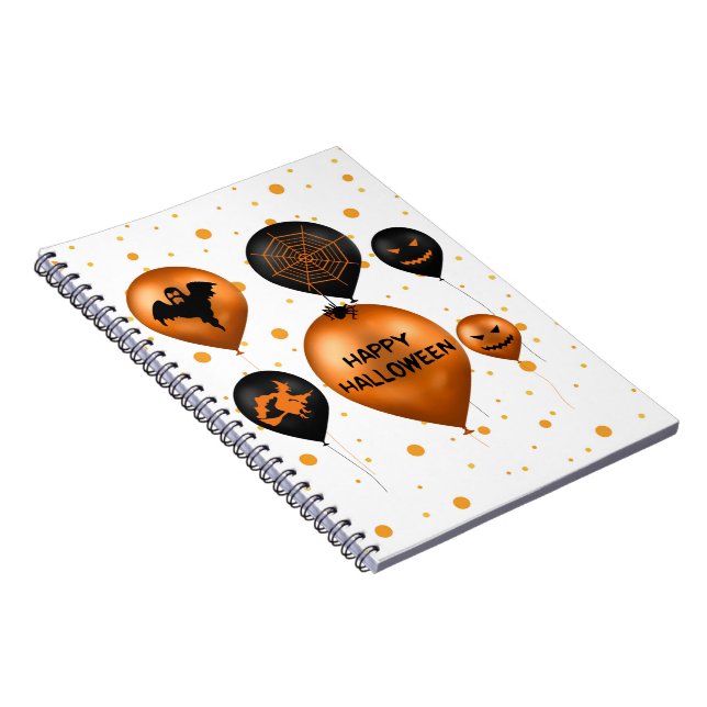 Happy Halloween Party Balloons Notebook (Right Side)