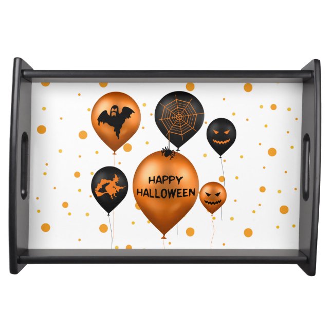 Happy Halloween Party Balloons Serving Tray (Front)