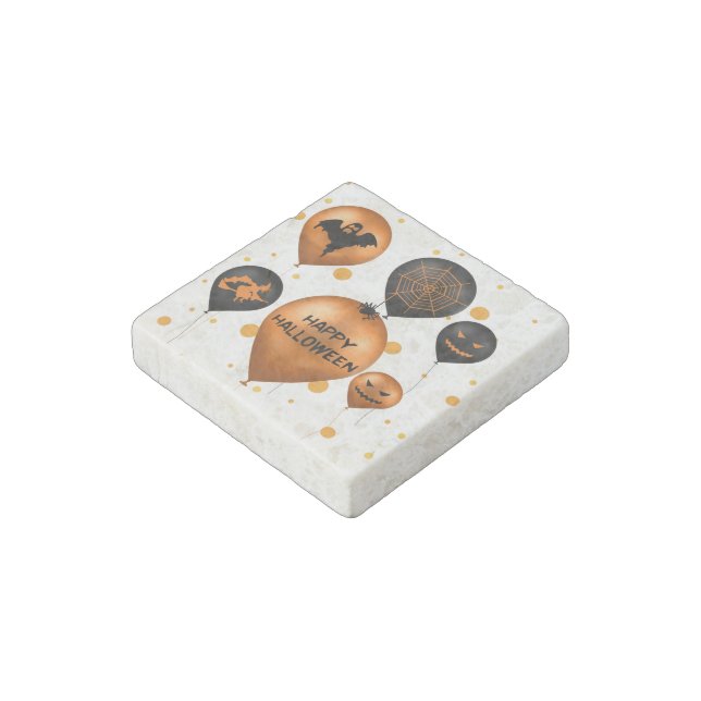Happy Halloween Party Balloons Stone Magnet (Angled)