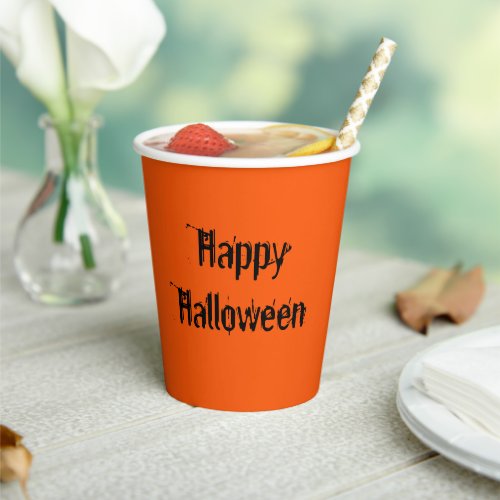 Happy Halloween Party Black  Paper Cups