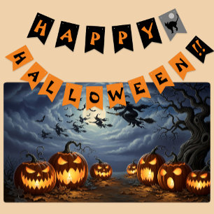 Happy Halloween Party  Bunting Flags