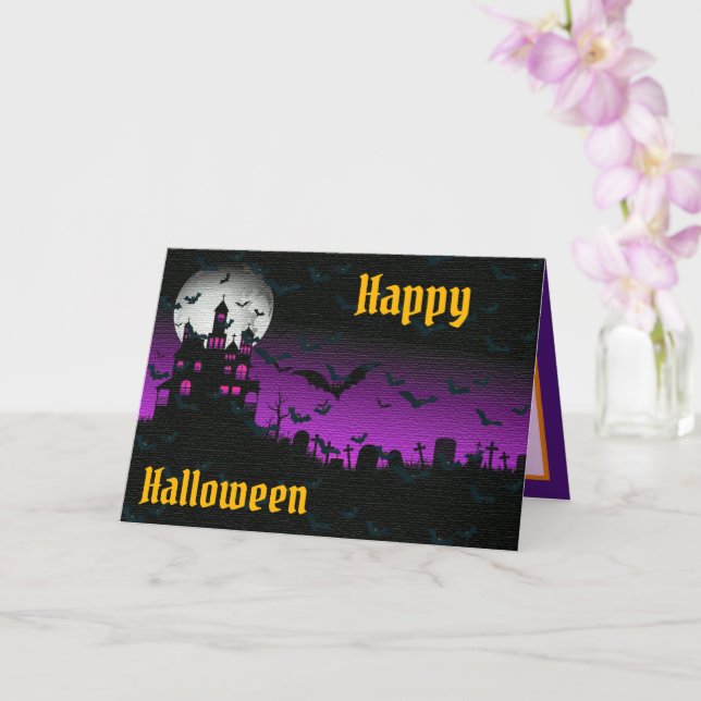 Happy Halloween Party Card (Orchid)