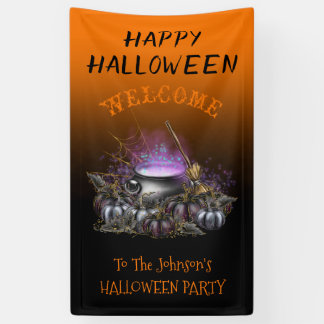Happy Halloween Party decor custom Welcom  Banner