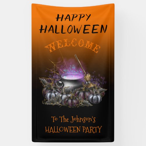 Happy Halloween Party decor custom Welcom  Banner