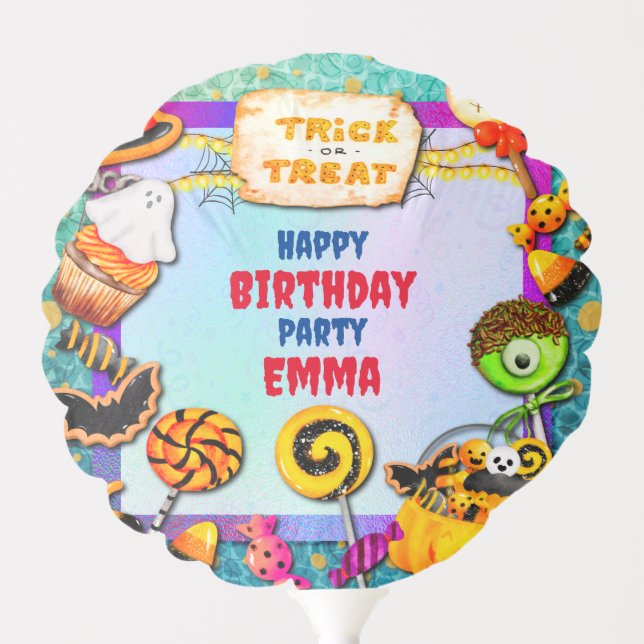 Happy Halloween party filled with trick-or-treat Balloon (Front)