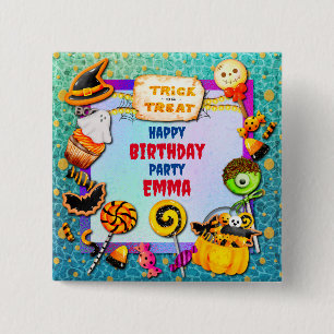Happy Halloween party filled with trick-or-treat Button
