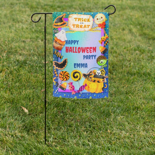 Happy Halloween party filled with trick-or-treat Garden Flag (In SItu)