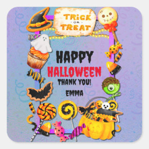 Happy Halloween party filled with trick-or-treat Square Sticker