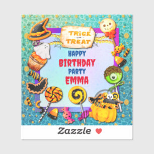 Happy Halloween party filled with trick-or-treat Sticker