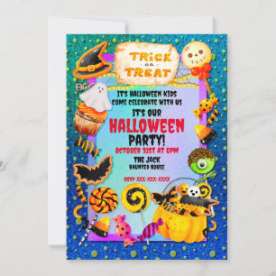 Happy Halloween party filled with trick-or-treat Thank You Card