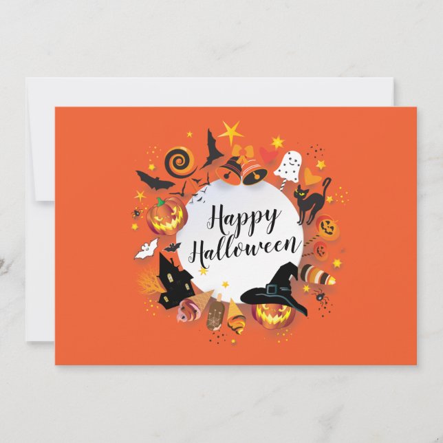 Happy Halloween Party Holiday modern design Invitation (Front)