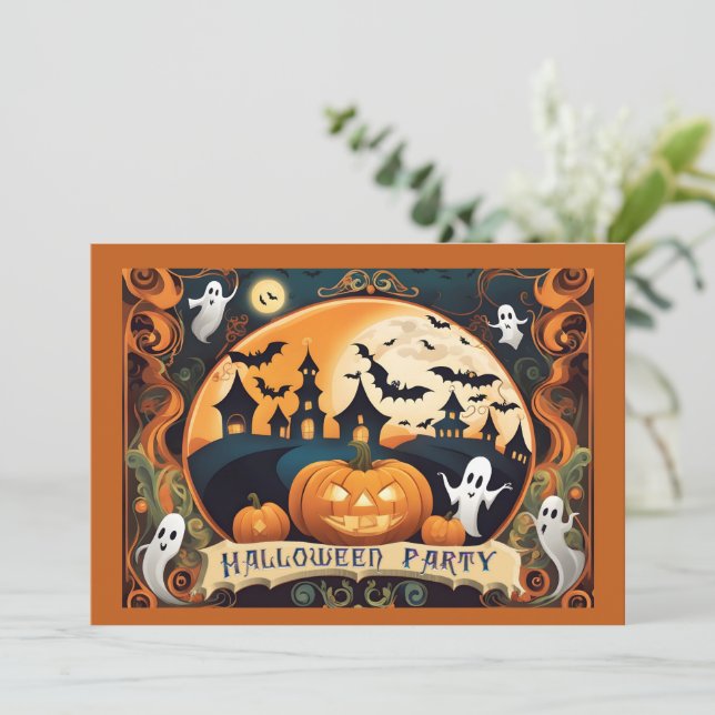 Happy Halloween Party Invitation  (Standing Front)