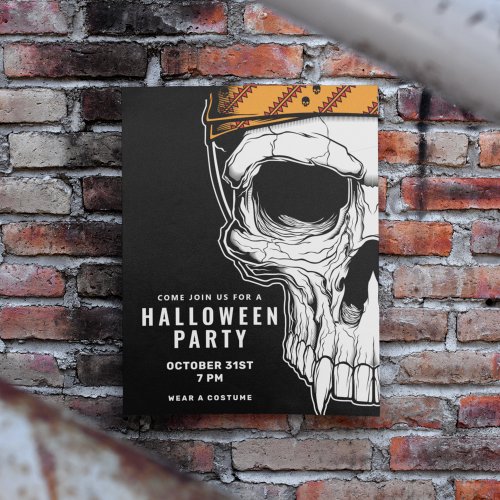 Happy Halloween  Party Invitation Skeleton Postcard