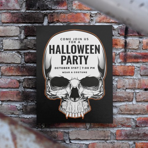 Happy Halloween  Party Invitation Skull Postcard