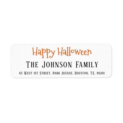 Happy Halloween Party Invitations Return Address Label | Zazzle