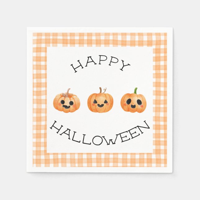 Happy Halloween Party Jack-o’-lantern  Napkins (Front)