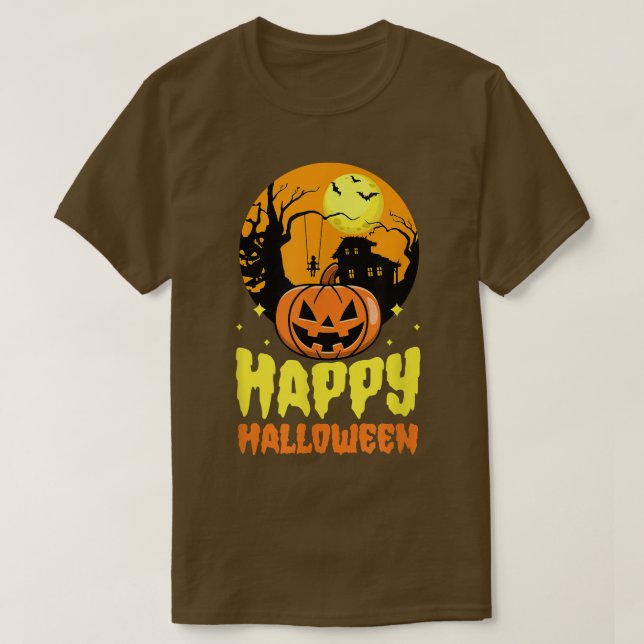 Happy Halloween Party Jack O Lantern Pumpkin Haunt T-Shirt (Design Front)