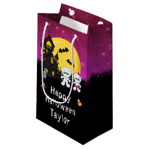 Happy Halloween Party Mummy Pink Small Gift Bag