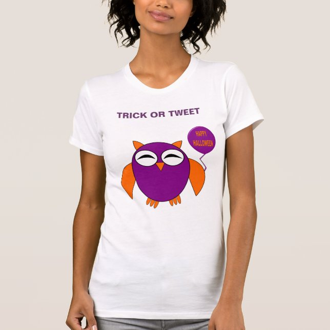 Happy Halloween Party Owl Custom T Shirt (Front)