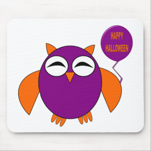 Happy Halloween Party Owl Mousepad