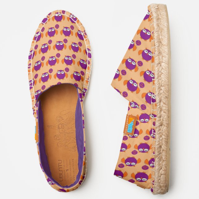 Happy Halloween Party Owl Patterned Espadrilles (Side)