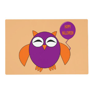 Happy Halloween Party Owl Personalized Placemat