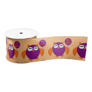 Happy Halloween Party Owl Ribbon
