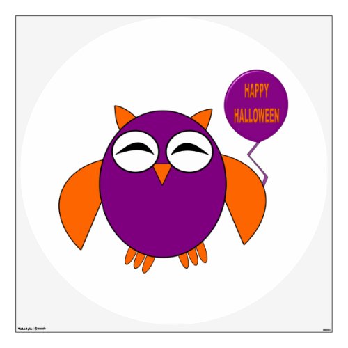 Happy Halloween Party Owl Wall Decal