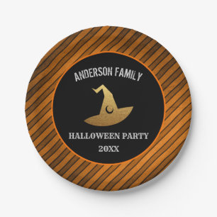 Happy Halloween Party Personalized Witch Paper Plates