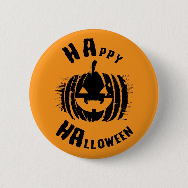 Happy Halloween Party Pumpkin Button (Front)
