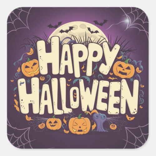 Happy Halloween _ Party Square Sticker